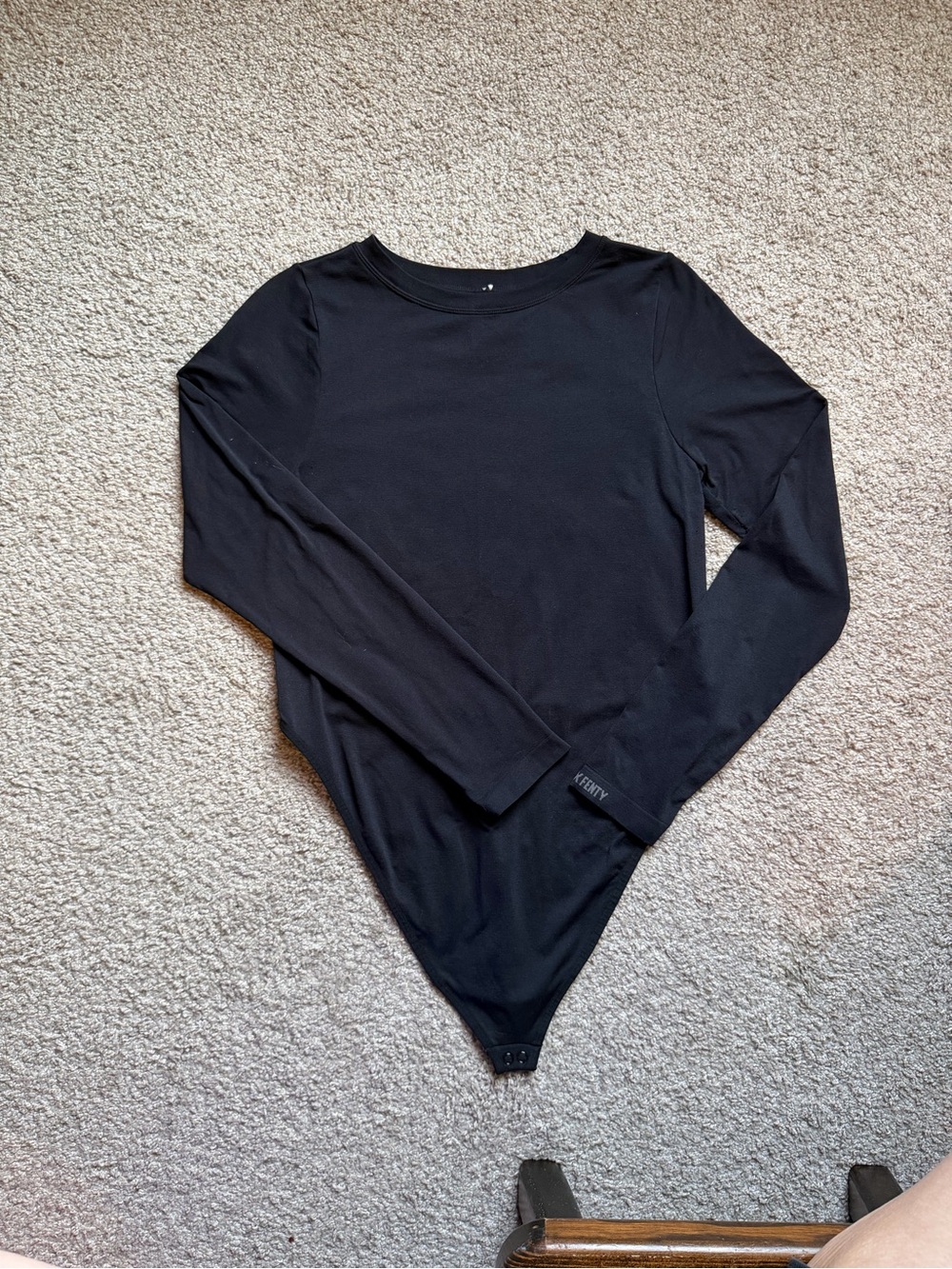 Savage X Fenty Black Long Sleeve Bodysuit